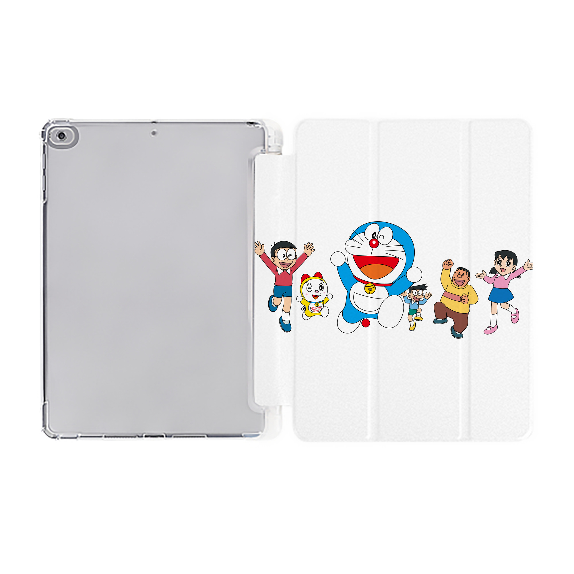 （画像用） ドラえもん 骨川 スネ夫 Doraemon Honekawa Suneo IPad ケース ペン収納付き 三つ折りスタンド PUレザー×シリコン 対応機種9.5/10.5/10.9インチ